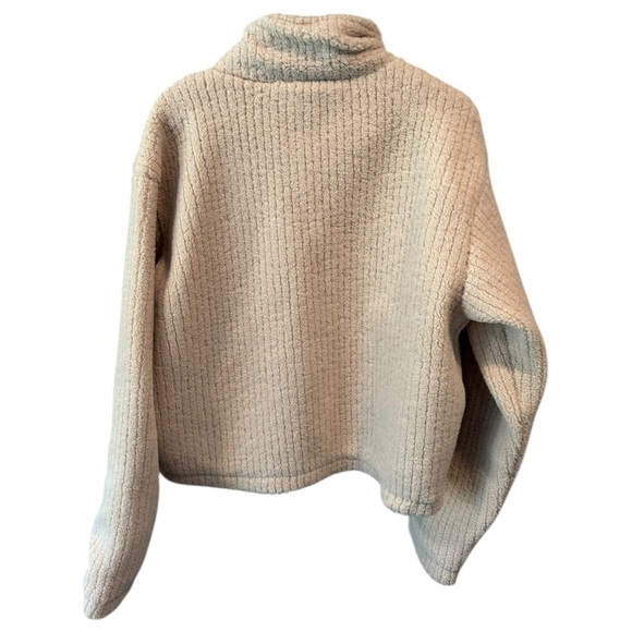 Honor‎ the Gift Crop Ribbed Fleece Zip Jacket Small Tan Cream - Picture 8 of 13